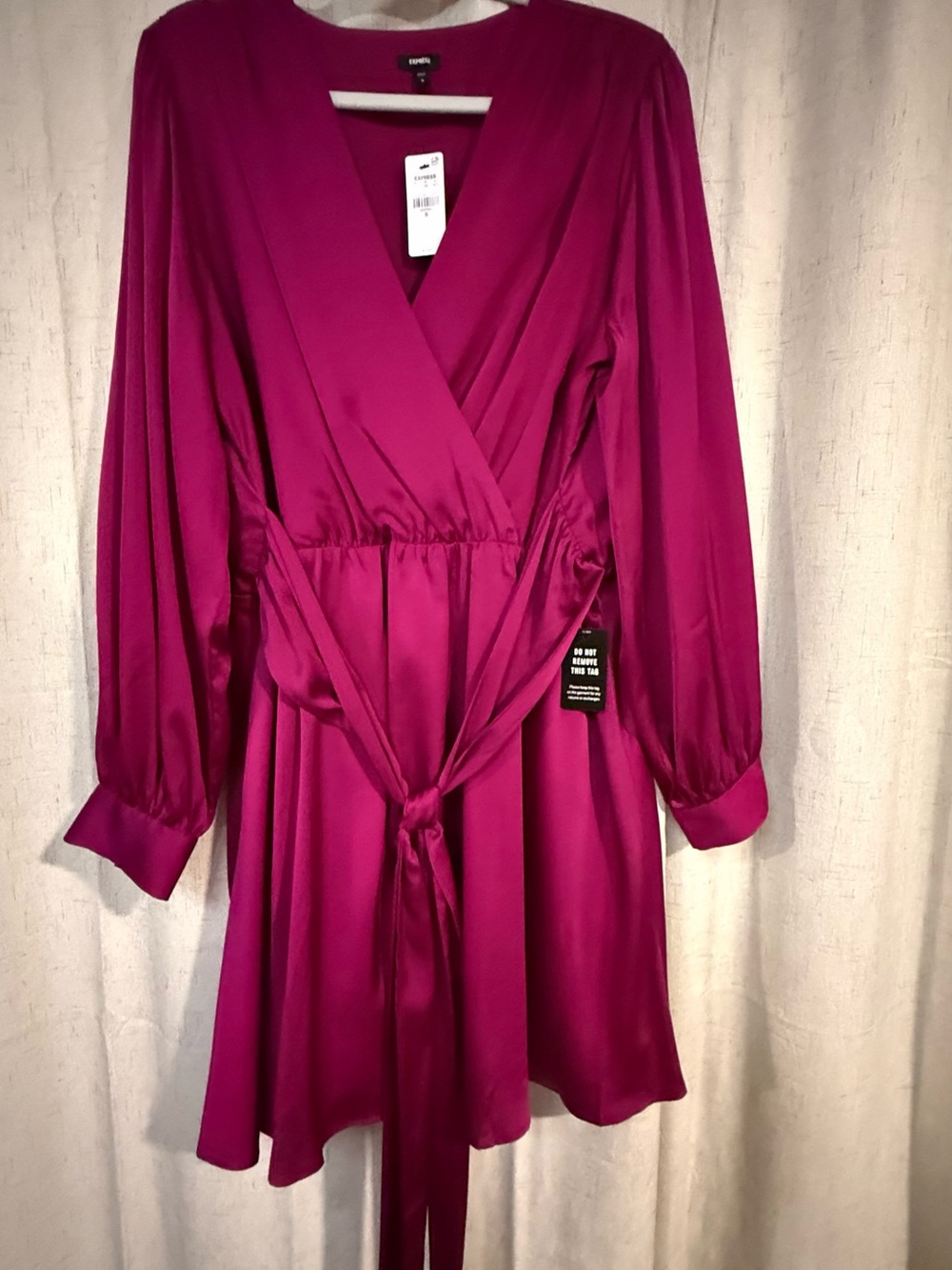 Express Fuchsia Wrap Mini Dress